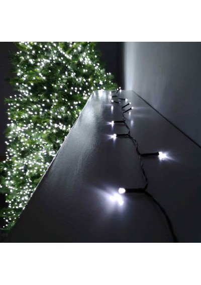 Lauko LED Girlianda Flash (Blykstės) F., 30m, 500 Šaltai Baltų LED | IP44 | Girlianda.lt