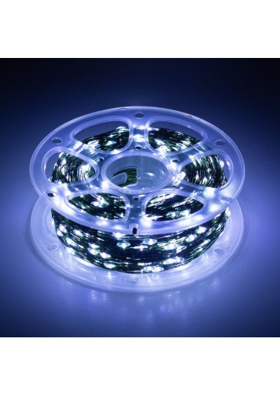 Vielinė Girlianda "Rasa" 100m, 1000 Šaltai Baltų LED, Žalias Laidas | Girlianda.lt