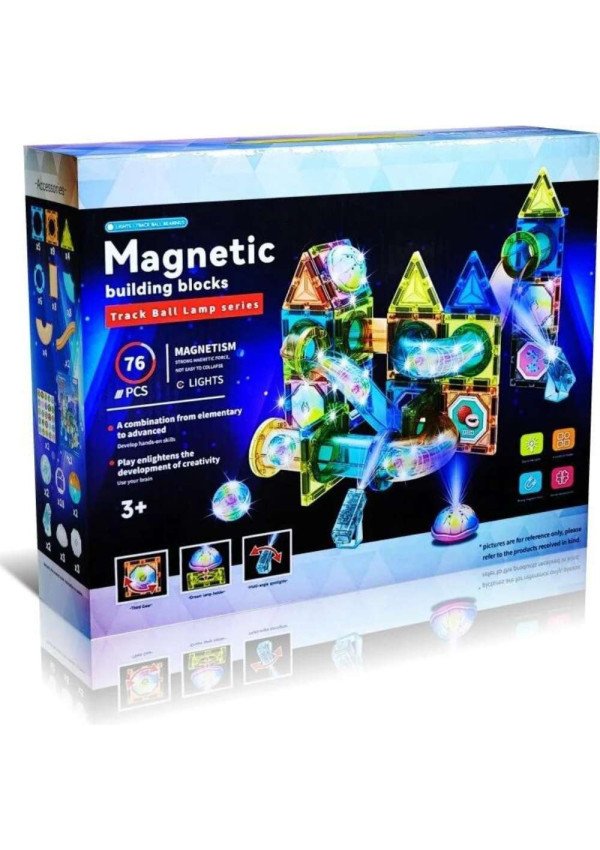 Magnetinis Šviečiantis Konstruktorius (76 Dalių)