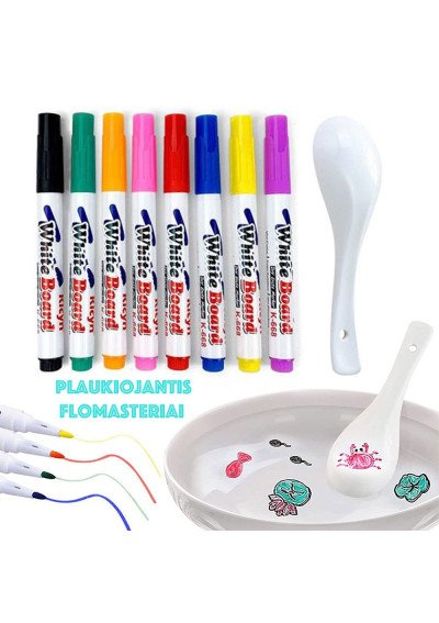 Plaukiojantys Flomasteriai Vaikams | Piešimas ant Vandens | Girlianda.lt