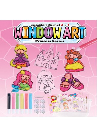 Kurkite magiškus "Window Art" princesių lipdukus su šiuo rinkiniu! Lavina smulkiąją motoriką, vaizduotę. Puikiai tinka langų dek