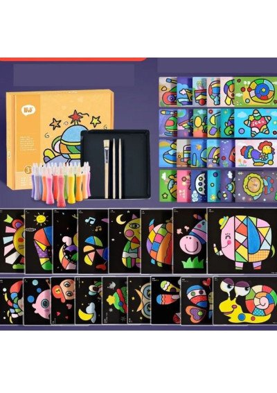 Piešimas Smėliu „Mega“ Rinkinys | 27 Kortelės, 18 Spalvų | Vaikams nuo 3 m. | Girlianda.lt