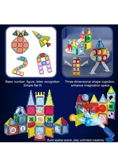 Magnetinis Šviečiantis Konstruktorius (110 d.) | Kūryba | Girlianda.lt