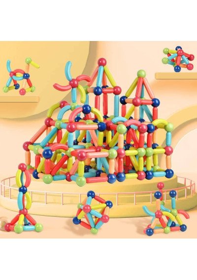 Magnetinės Kaladėlės 100 d. | Konstruktorius Vaikams | Girlianda.lt