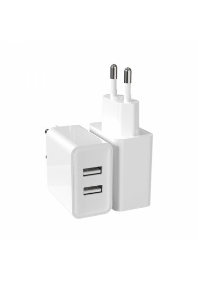 "Dvigubas USB tinklo įkroviklis girliandoms ir telefonams 5V 2A"