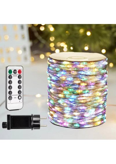 100 m Vielinė Girlianda 1000 LED | Įvairiaspalvė, Skaidrus Laidas | Girlianda.lt