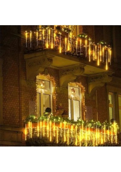 Lauko Girlianda „Meteorai“ 8 vnt, 50cm | Šiltai Balta | IP44 | Girlianda.lt