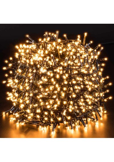 Vidaus Girlianda 500 LED | Šiltai Balta, Žalias/Juodas Laidas | Girlianda.lt