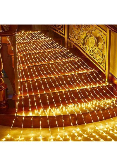 Laidinė Girlianda Užuolaida "Krioklys" 3x3m | 480 Šiltai Baltų LED | Girlianda.lt