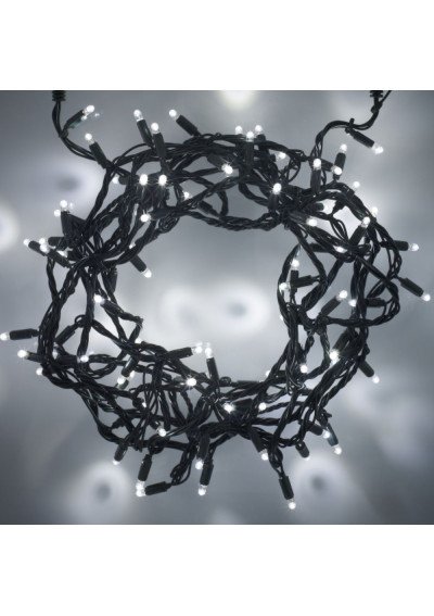 Vidaus Girlianda 300 LED Šaltai Balta, 22m, Tamsiai Žalias Laidas | Girlianda.lt