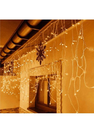 Lauko varvekliai 500 LED su FLASH efektu | 22m šiltai balta girlianda