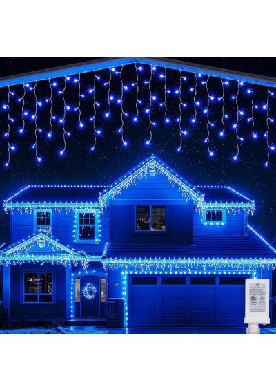 Mėlyna Varveklių girlianda 500 LED | 22 metrų lauko dekoracija namui