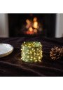 Šiltai balta IP44 vielinė LED girlianda Rasa 500 LED 50m pakuotėje
