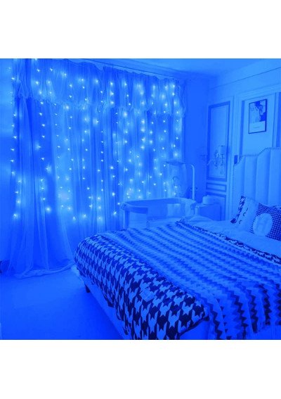 Užuolaida girlianda 3x3 mėlyna