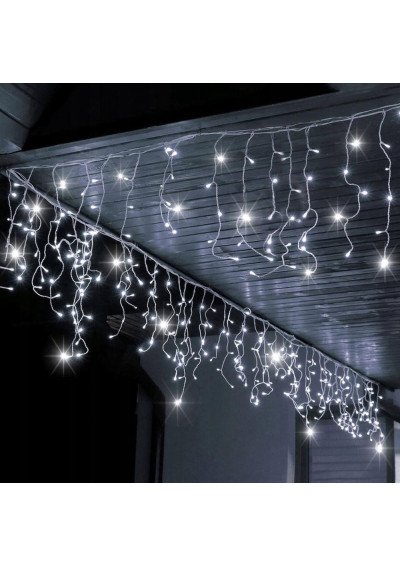 Mėlyna lauko girlianda Varvekliai 300 LED | 15 metrų namo papuošimas