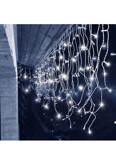 Mėlyna lauko girlianda Varvekliai 300 LED | 15 metrų namo papuošimas