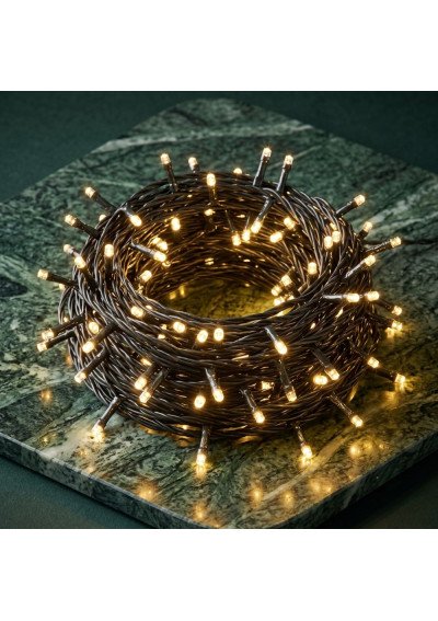 Šiltai balta vidaus LED girlianda 8m 100 LED pakuotėje