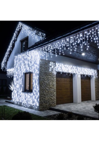Lauko girlianda Varvekliai 500 LED 22,5 m šaltai balta su 8 režimų valdikliu pakuotėje
