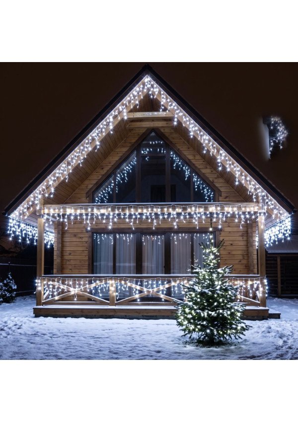 Lauko girlianda varvekliai 300LED 15m. Šaltai balti